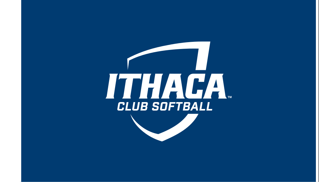 Ithaca College shield, Club Softball, white/blue on blue variant, cell 341