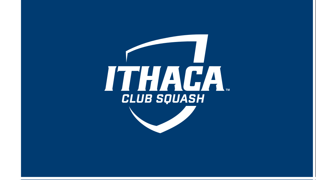 Ithaca College shield, Club Squash, white/blue on blue variant, cell 346