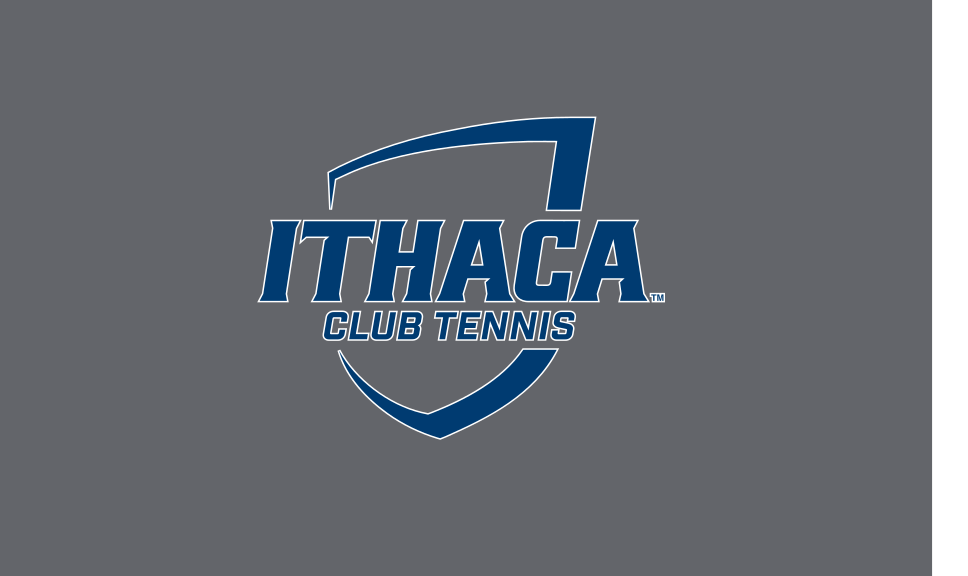 Ithaca College shield, Club Tennis, blue/white on grey variant, cell 342