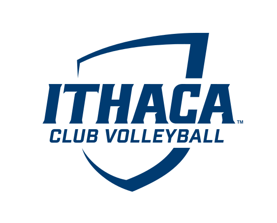 Ithaca College Club Volleyball, blue/white on white variant, cell 350