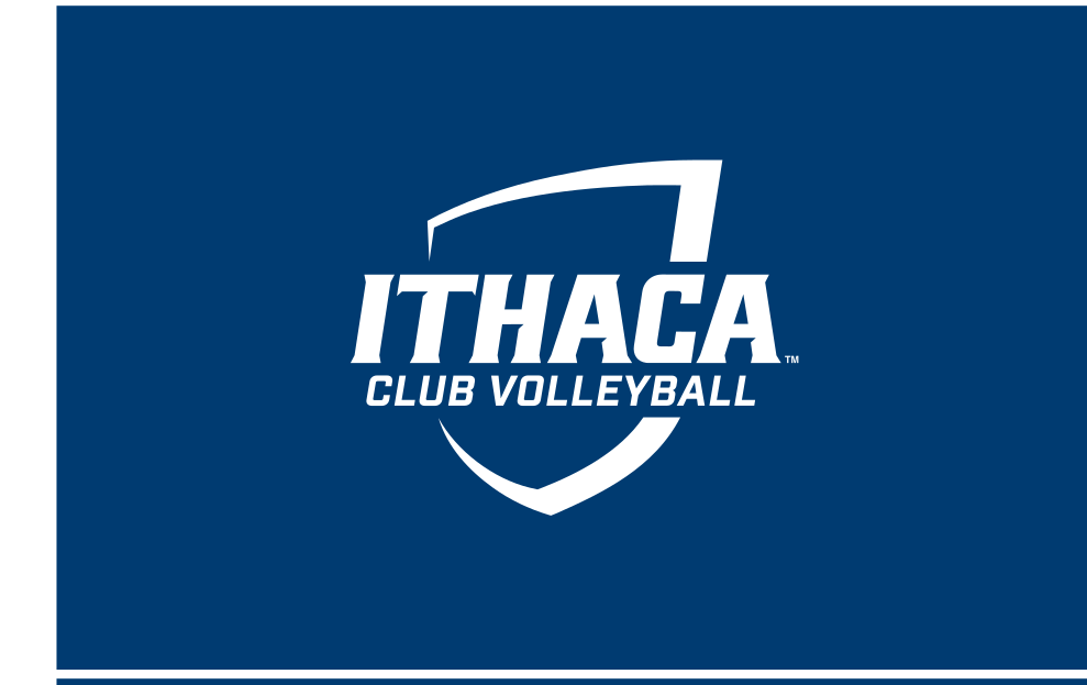 Ithaca College Club Volleyball, white on blue variant, cell 351
