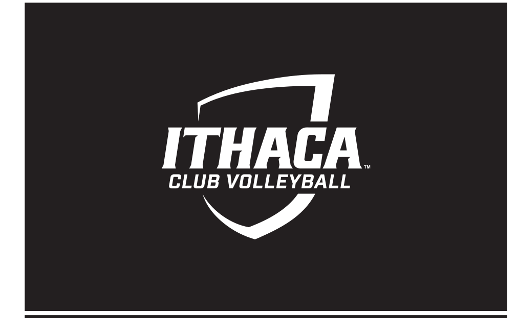 Ithaca College Club Volleyball, white on black variant, cell 354
