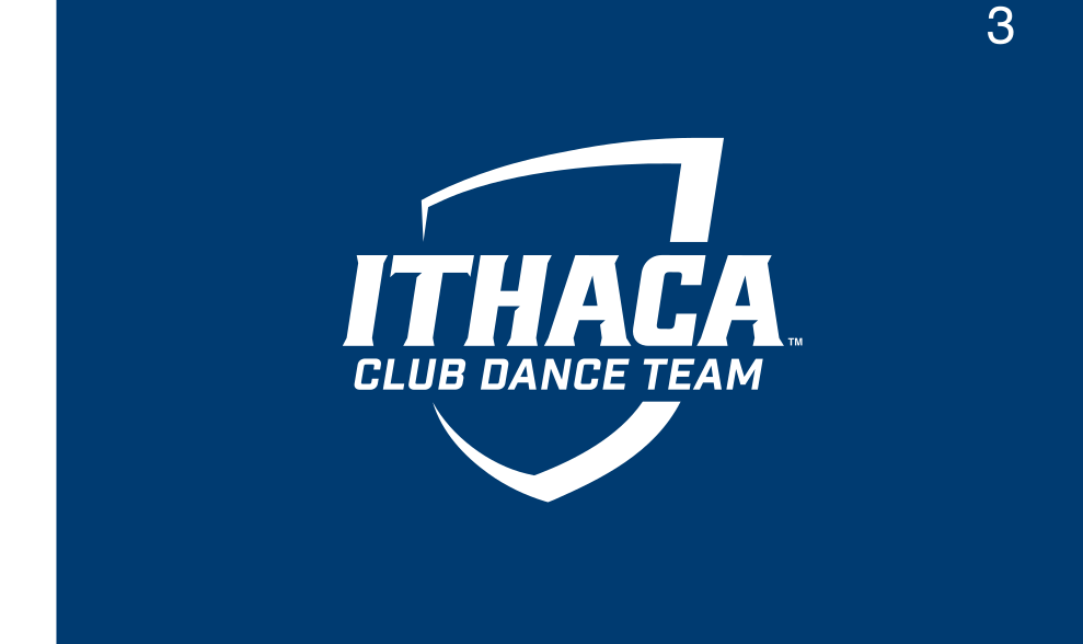 Ithaca College Club Dance Team, white on blue variant, cell 361