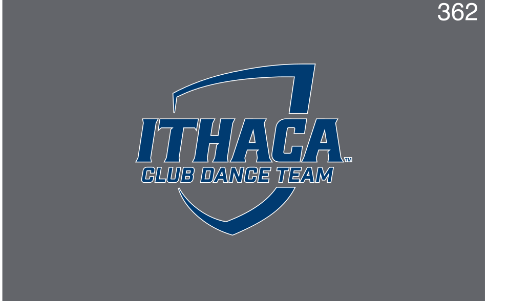 Ithaca College Club Dance Team, blue/white on grey variant, cell 362