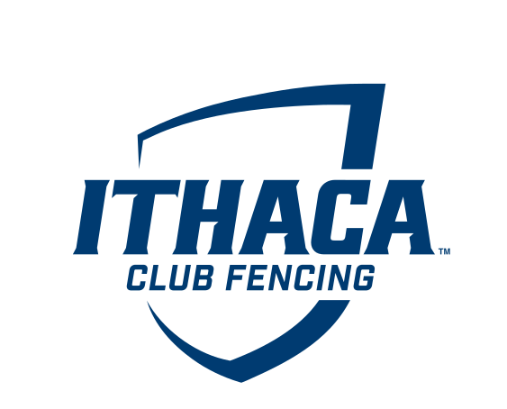 Ithaca College Club Fencing, blue/white on white variant, cell 365