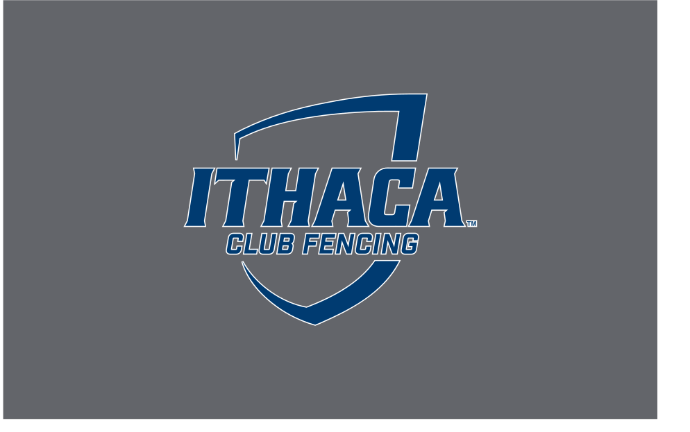 Ithaca College Club Fencing, blue/white on grey variant, cell 367