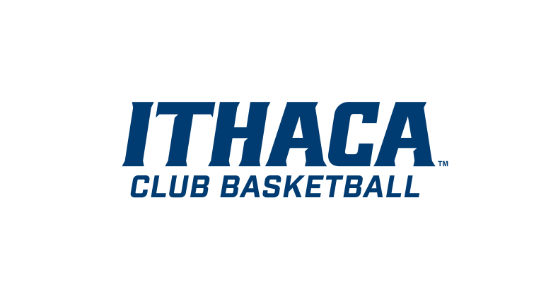 Ithaca Club Basketball wordmark, navy/blue on white variant, cell 370