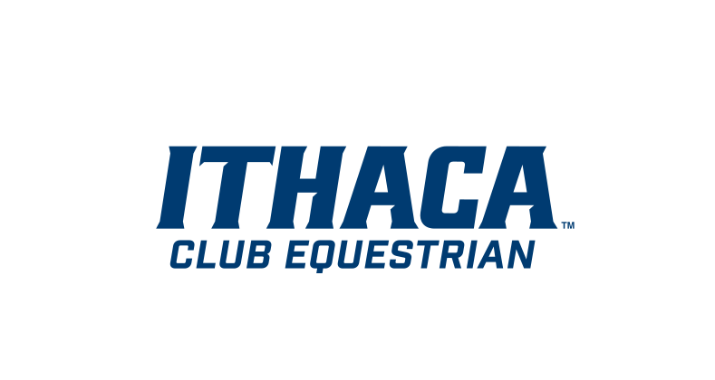 Ithaca Club Equestrian wordmark, navy/blue on white variant, cell 380