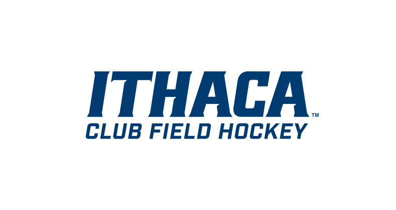 Ithaca Club Field Hockey wordmark, navy/blue on white variant, cell 385