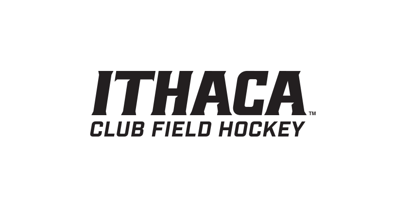 Ithaca Club Field Hockey wordmark, black on white variant, cell 388