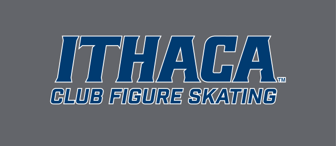 Ithaca Club Figure Skating, navy with white outline on grey variant, cell 392