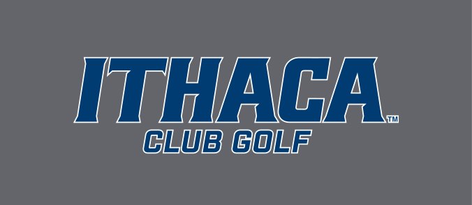 Ithaca Club Golf, navy with white outline on grey variant, cell 397