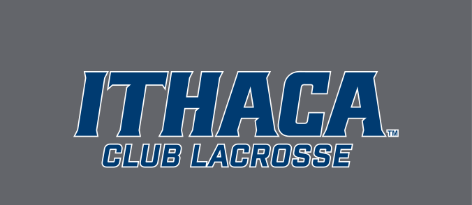 Ithaca Club Lacrosse, navy with white outline on grey variant, cell 407