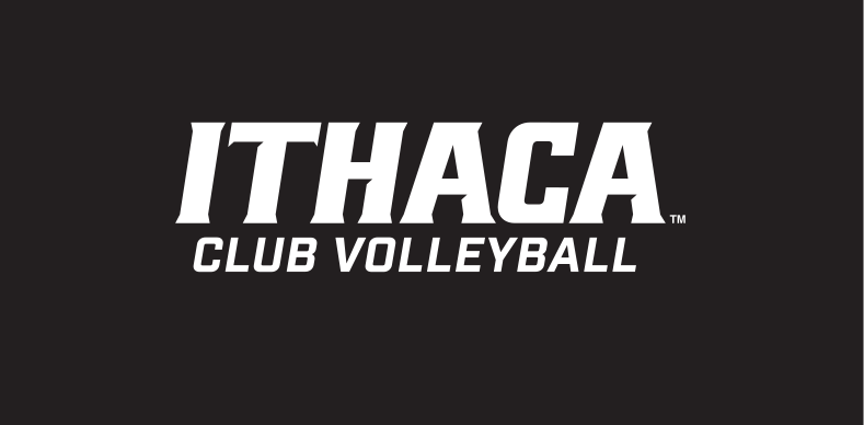 Ithaca Club Volleyball, solid white on black variant, cell 454