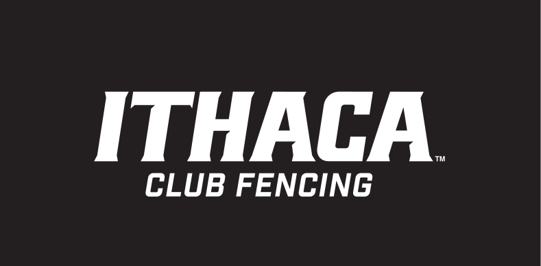 Ithaca Club Fencing, solid white on black variant, cell 469