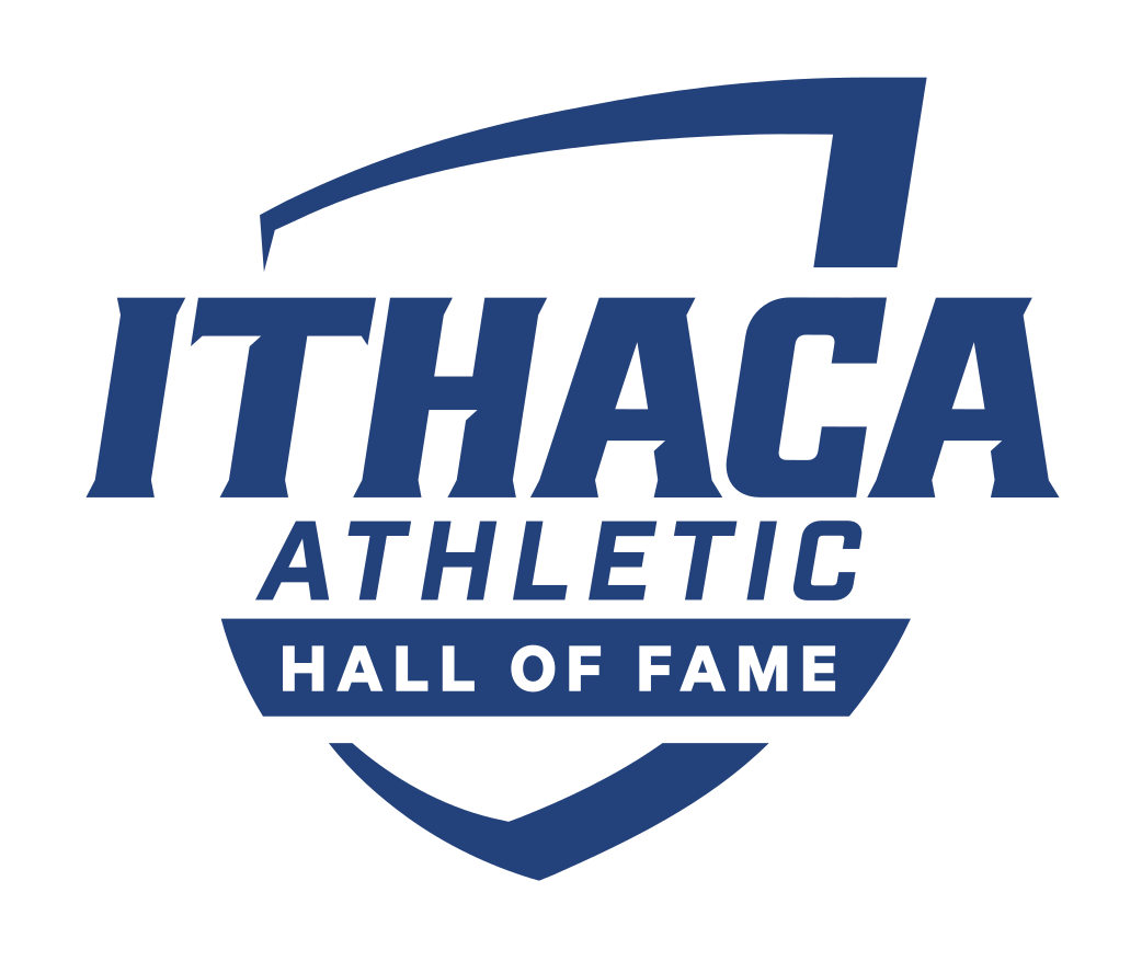 Ithaca Athletic Hall of Fame logo, shield, blue on white variant, cell 470