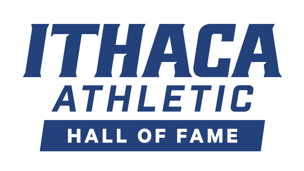 Ithaca Athletic Hall of Fame wordmark, blue on white variant, cell 472
