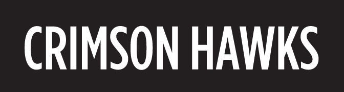 CRIMSON HAWKS, white on black variant