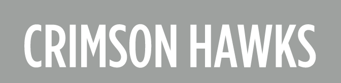 CRIMSON HAWKS, white on gray variant