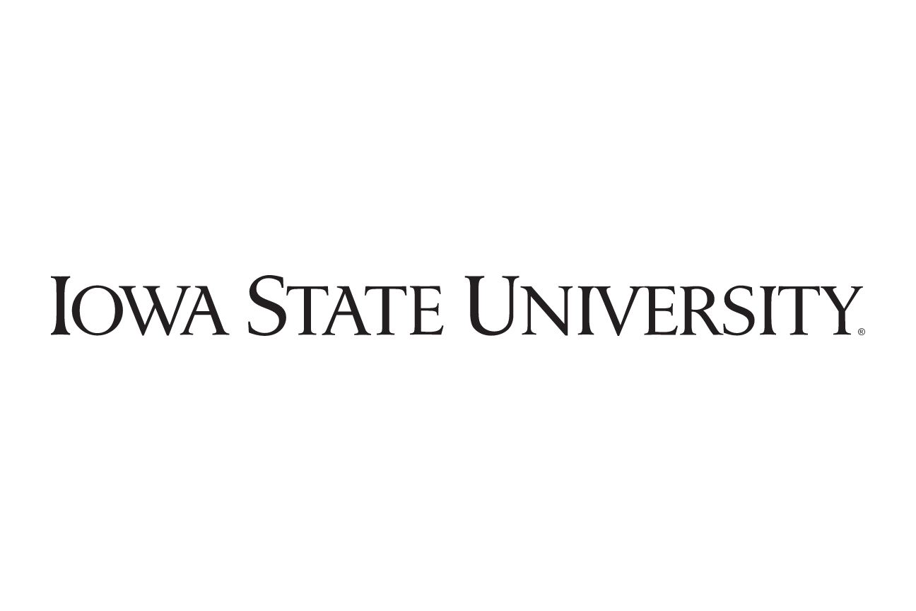 Iowa State University wordmark, horizontal, black variant, cell 62