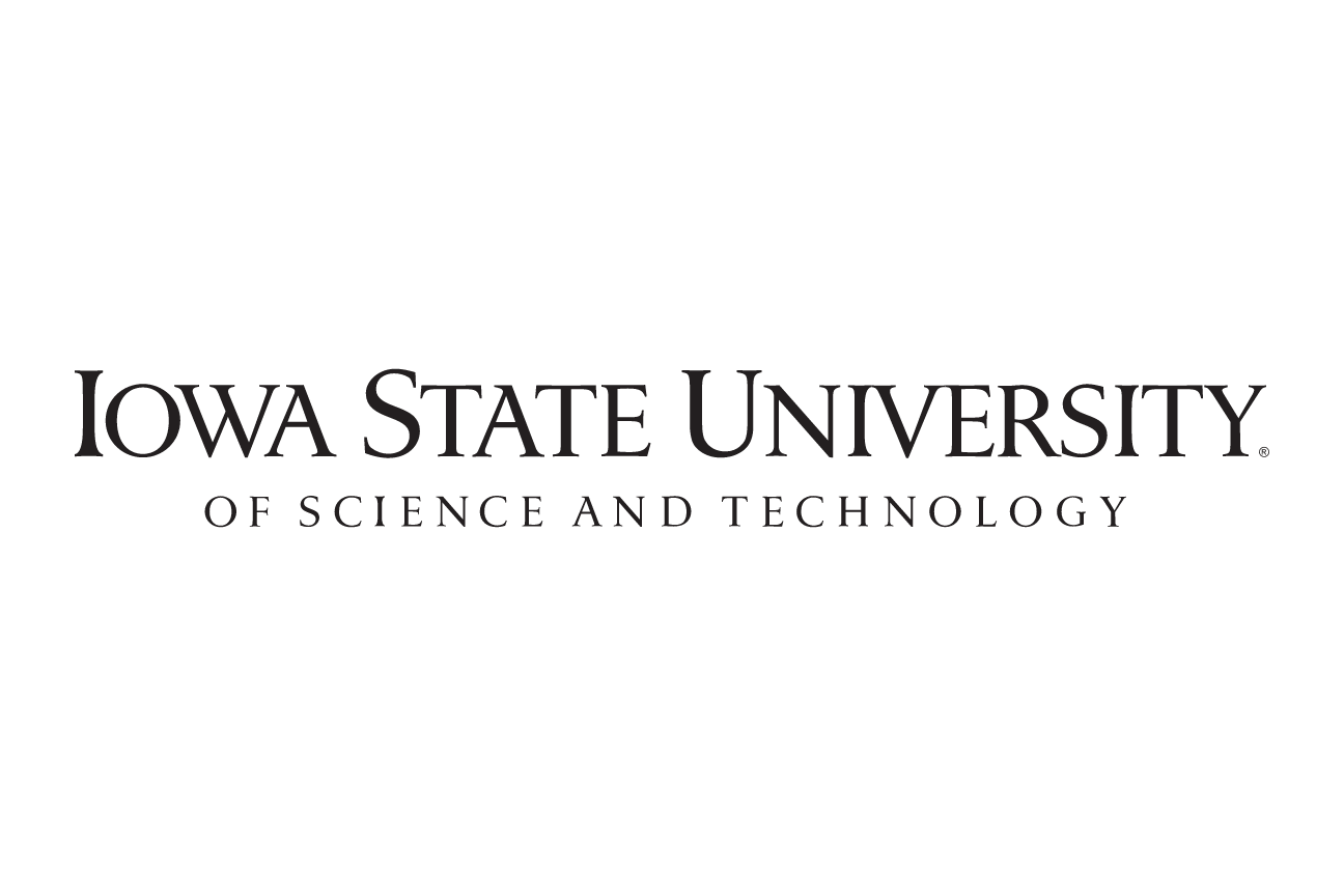 Iowa State University of Science and Technology wordmark, black, sans-serif tagline variant, cell 74
