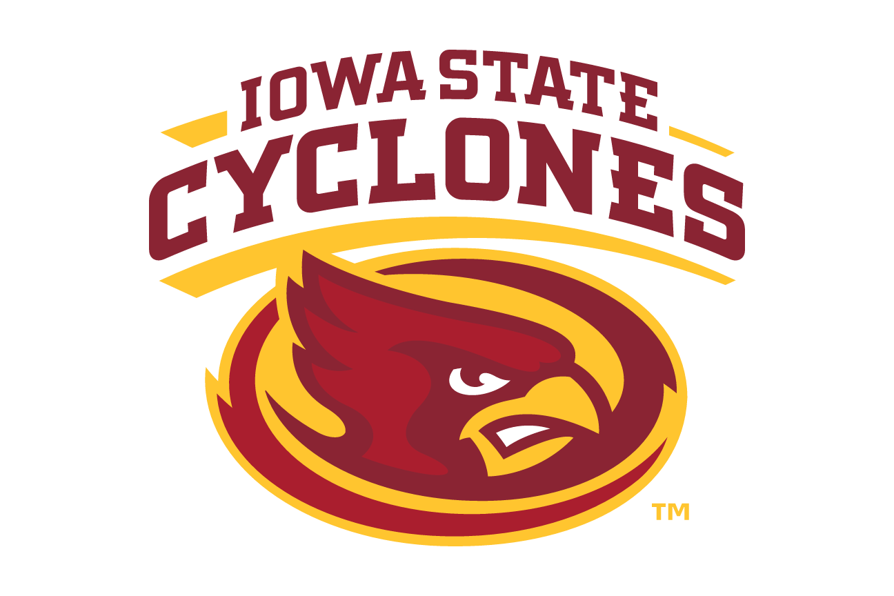 Iowa State Cyclones lockup, color on white variant, cell 13