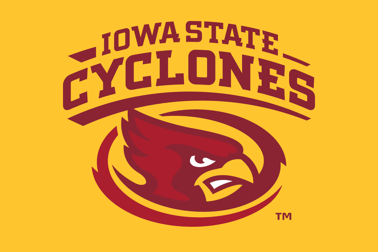 Iowa State Cyclones lockup, color on gold variant, cell 15