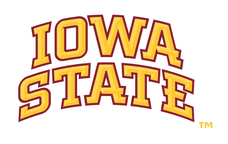Iowa State wordmark, stacked arched 3-color variant, cell 46