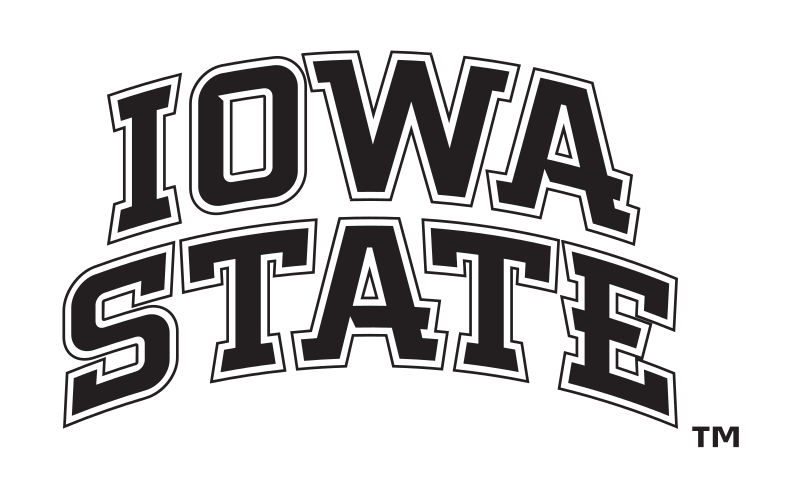 Iowa State wordmark, stacked arched 1-color variant, cell 49
