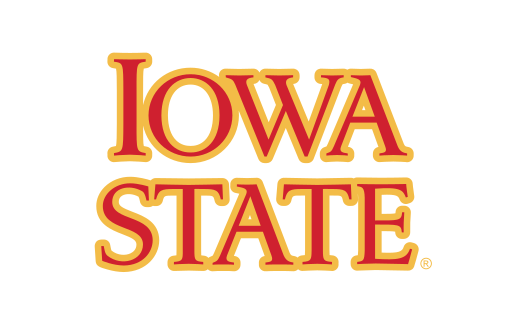 Iowa State wordmark, stacked, gold and red variant, cell 69