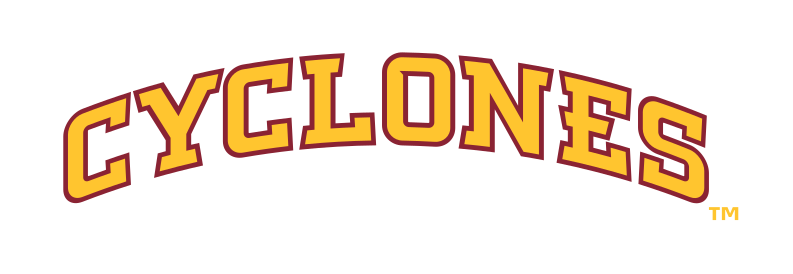 Cyclones wordmark, arched 2-color variant, cell 43