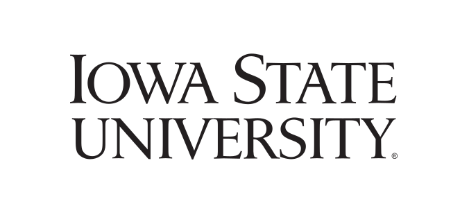Iowa State University wordmark, stacked, black variant, cell 64
