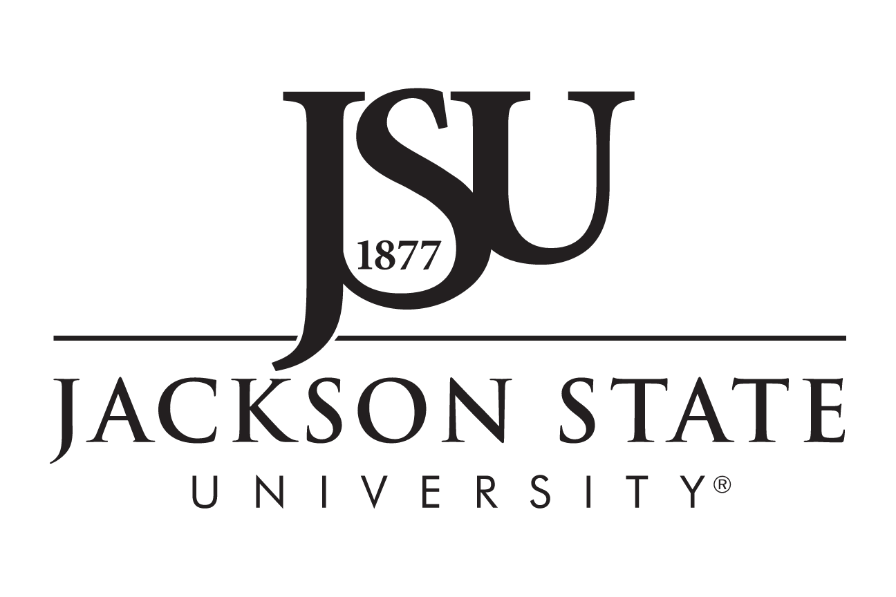 Jackson State University logo, stacked black variant, cell 7