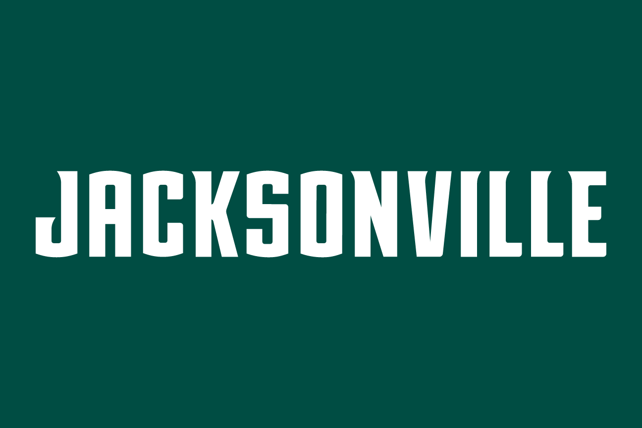 Jacksonville wordmark, white on green variant, cell 40