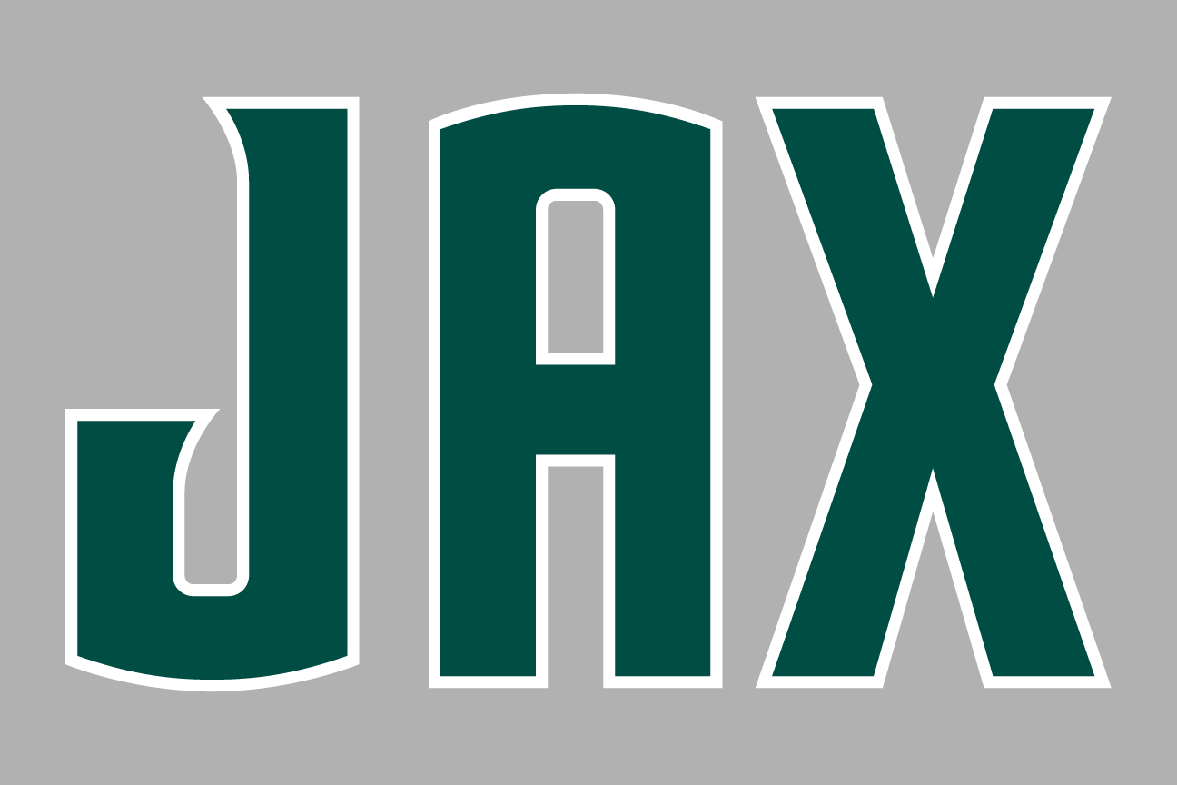 JAX wordmark, green and white on grey variant, cell 52