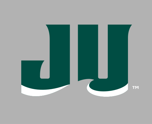 JU ligature, green and gold on gray variant, cell 10