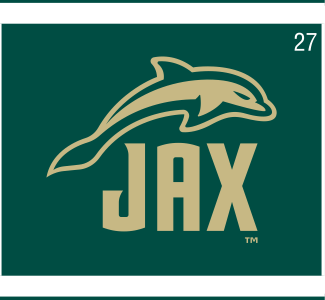 Dolphin with JAX, gold on green variant, cell 27