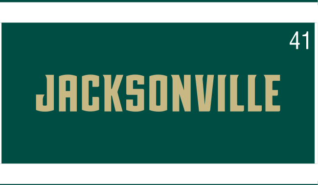 Jacksonville wordmark, gold on green variant, cell 41