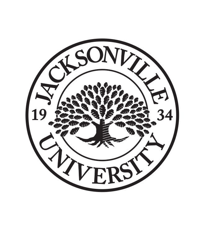 Jacksonville University seal, black on white variant, cell 71