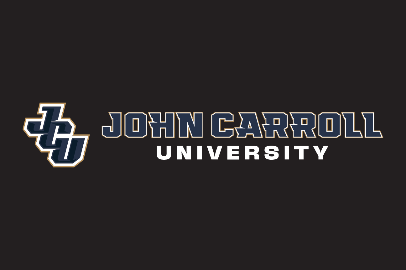 JCU horizontal wordmark lockup, white/gold, reversed variant, cell 9