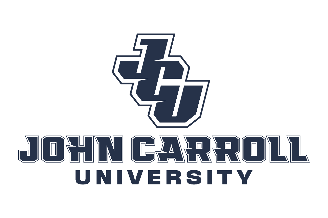JCU stacked wordmark lockup, navy variant, cell 18
