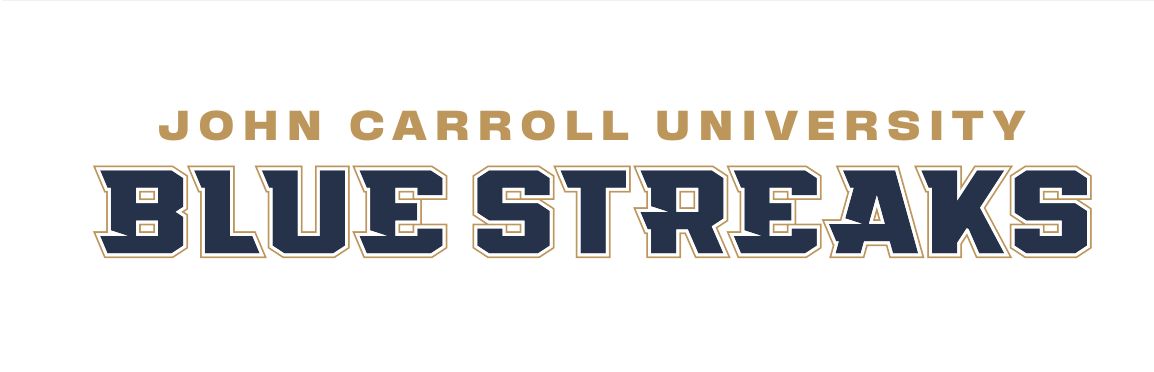 John Carroll University Blue Streaks wordmark, color on white variant, cell 36