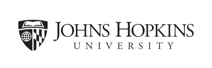 Johns Hopkins University logo, horizontal, black variant, cell 6