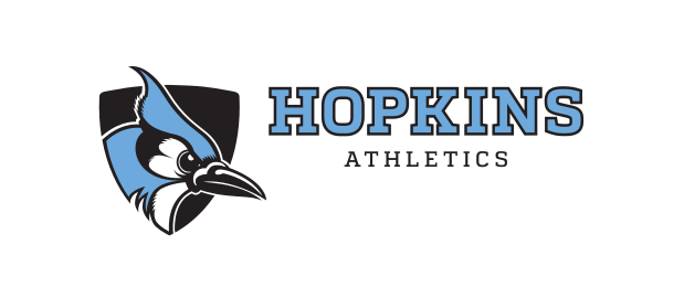 Hopkins Athletics lockup, horizontal color on white variant, cell 51