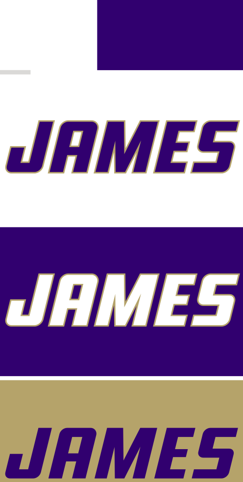 James Madison wordmark, horizontal purple variant, cell 21