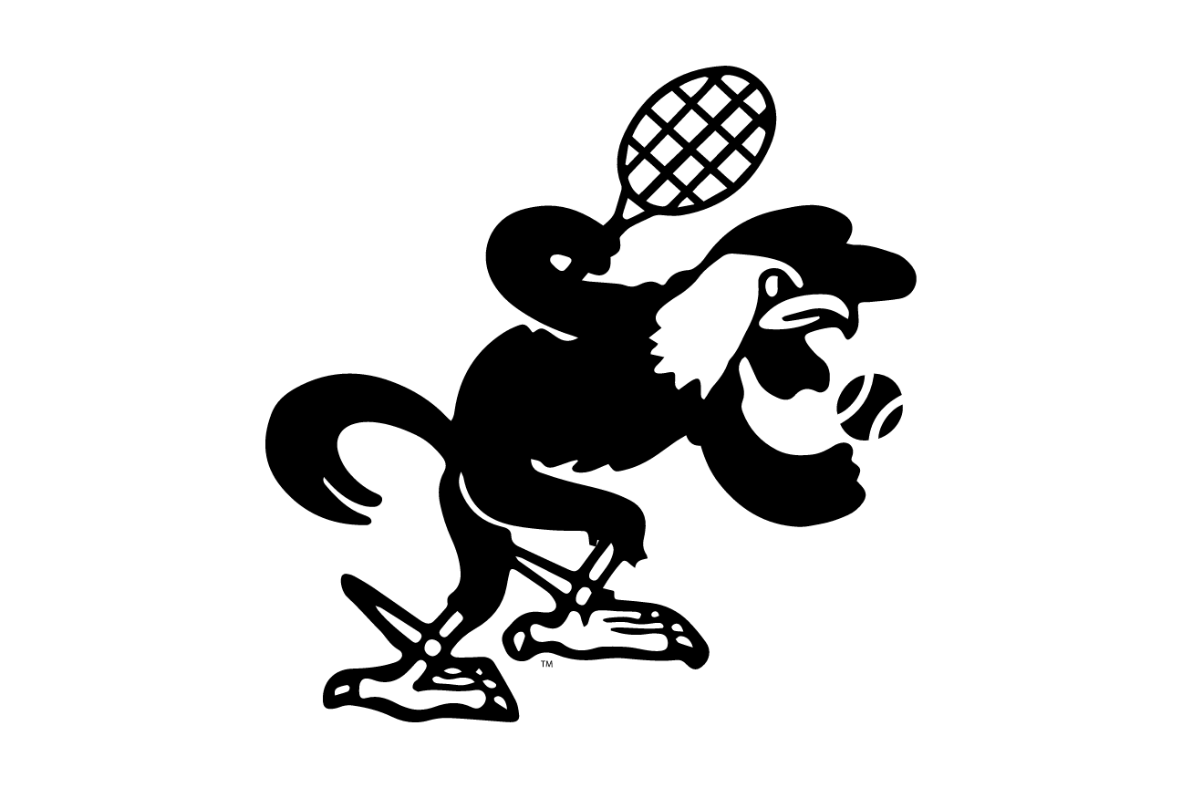 mascot caricature, Tennis, black variant, cell 96