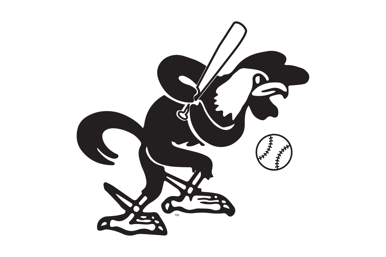 mascot caricature, Softball, black variant, cell 100