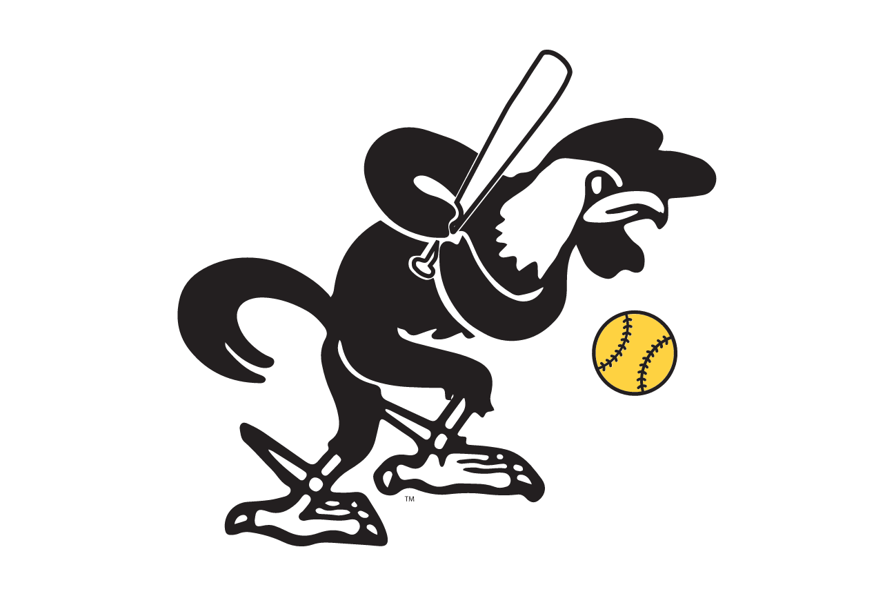 mascot caricature, Softball - Variant, black/yellow variant, cell 102