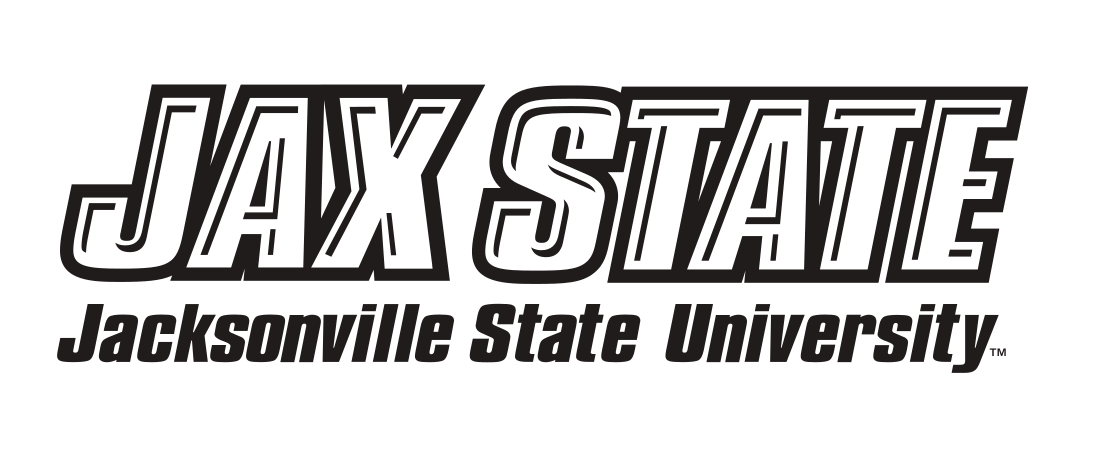 JAX STATE wordmark lockup, horizontal, black and white variant, cell 8