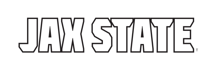 JAX STATE wordmark, black outline variant, cell 45
